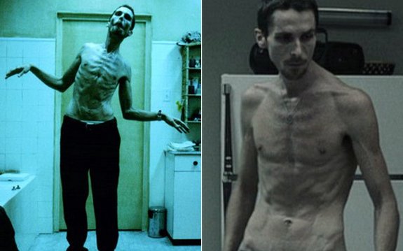 To lose 63 pounds for his role in The Machinist, Christian Bale’s daily diet consisted of one can of tuna fish, and/or one apple per day, black coffee, and water.