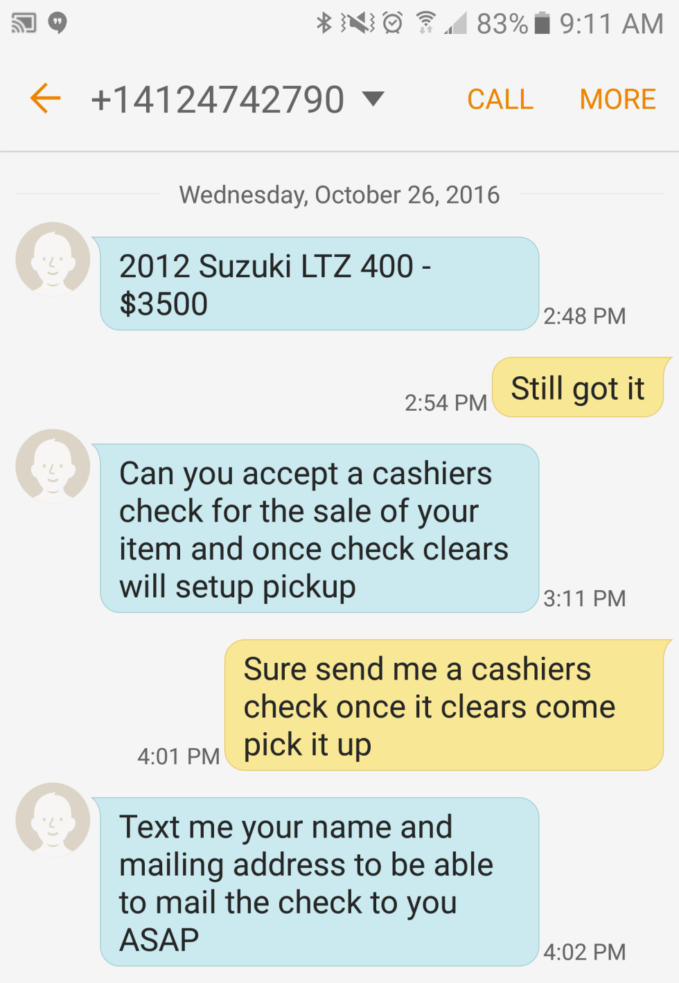 Craigslist scammer gets taken for a ride, and deservedly so