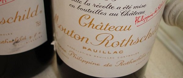 1982 Chateau Mouton Rothschild.
50 cases of this wine was sold sold for $1.1 million November 2006.