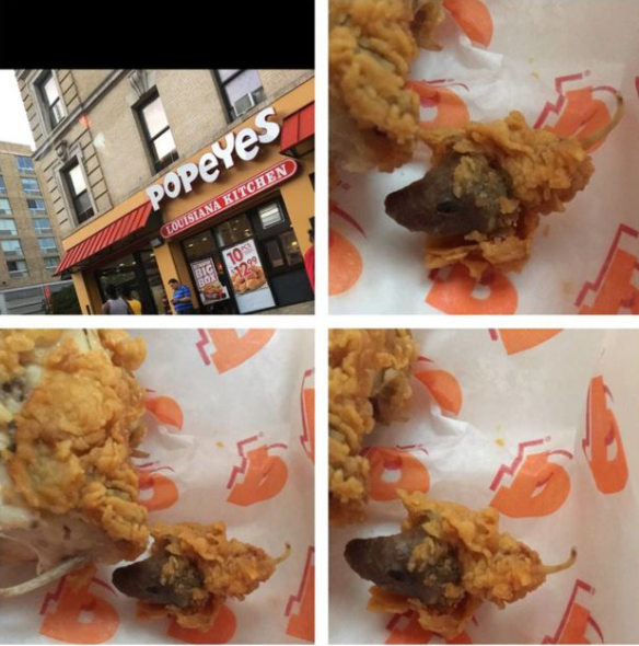 However, nothing is more disturbing than getting a deep fried rat head from Popeye's! If I found that in my chicken, I'd never eat again.