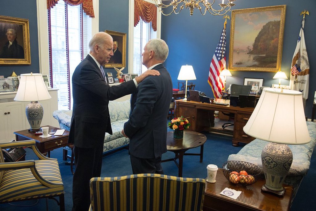 Joe Biden offering some support to his successor