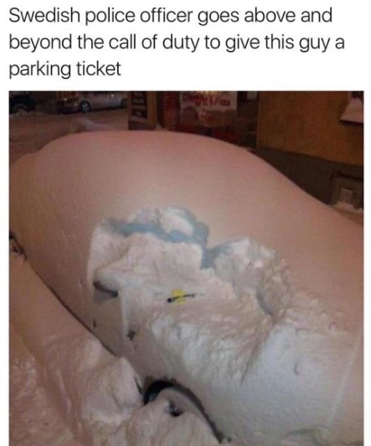 you think is a motherfucking game - Swedish police officer goes above and beyond the call of duty to give this guy a parking ticket