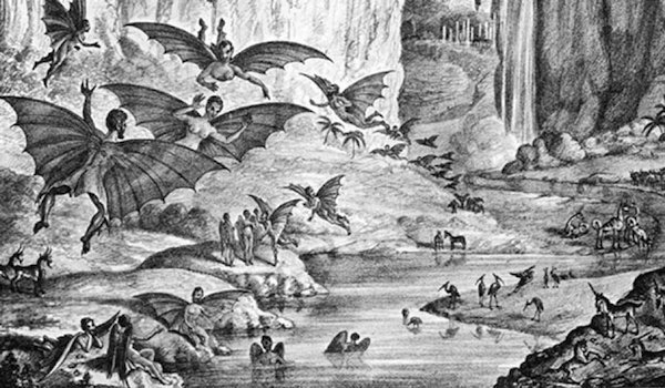 The Great Moon Hoax
United States, 1835
In 1835, the New York Sun published a series on astronomy, with illustrations of what the surface of the moon looked like. According to reports, there was a brand new and powerful telescope that could see the surface and they described a moonscape of crystal-studded jungles, populated by unicorns, bats and two-legged alien beavers. This caused a panic throughout the nation, thinking that some day these things were going to invade us. After the 6-part series was over, the paper admitted that it was a hoax.