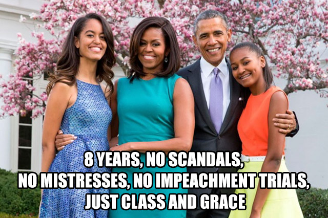 obama girls - 8 Years, No Scandals No Mistresses, No Impeachment Trials, Just Class And Grace