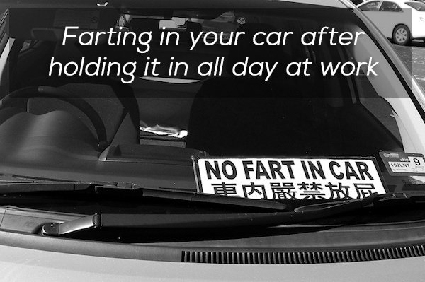 Embarrassment - Farting in your car after o holding it in all day at work 1929 No Fart In Car Et Rute