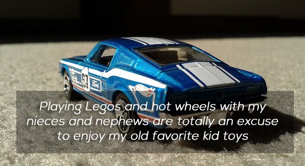 mustang hot wheels - Playing Legos and hot wheels with my nieces and nephews are totally an excuse to enjoy my old favorite kid toys