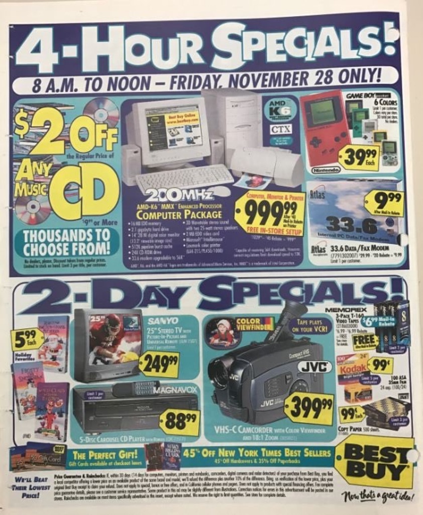 Best Buy Black Friday Ad 1997