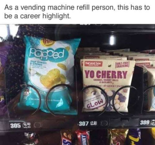 popped cherry meme - As a vending machine refill person, this has to be a career highlight. Podced Book Covent It Free Stacking Yo Cherry Loin 305 4 309 307 3280 Jnky