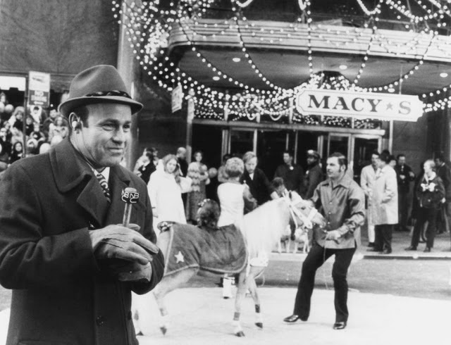 Joe Garagiola was one of the hosts for NBC for the 1970 Macy's Thanksgiving Day parade in New York City. He was a very successful major league baseball announcer at the time.