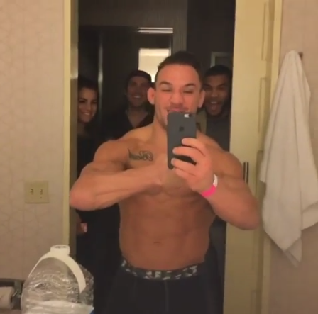 Michael Chandler currently weighs 180lbs, 10 hours after weighing in at 155lbs