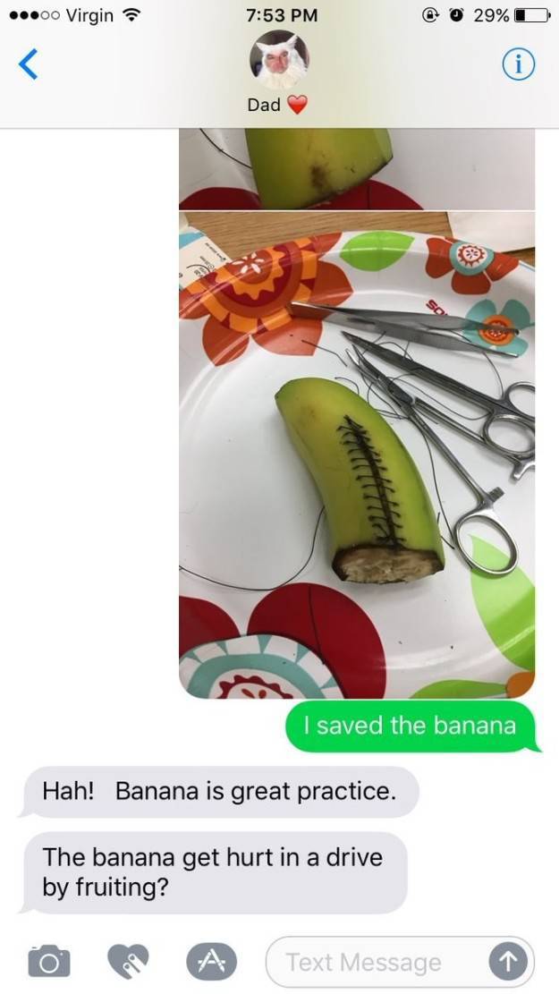 dad jokes dad jokes perv - ...00 Virgin @ 29%D Dad I saved the banana Hah! Banana is great practice. The banana get hurt in a drive by fruiting? A Text Message