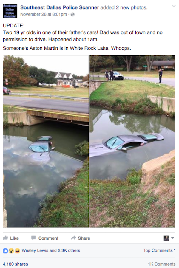 Teens steal dad’s Aston Martin for joyride, total it immediately