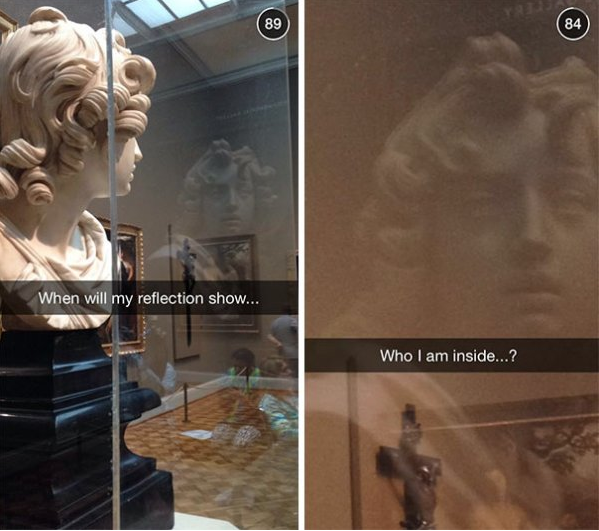 museum snapchat - When will my reflection show... Who I am inside...?