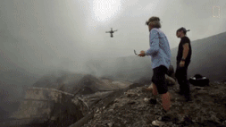 Using a drone to explore a volcano