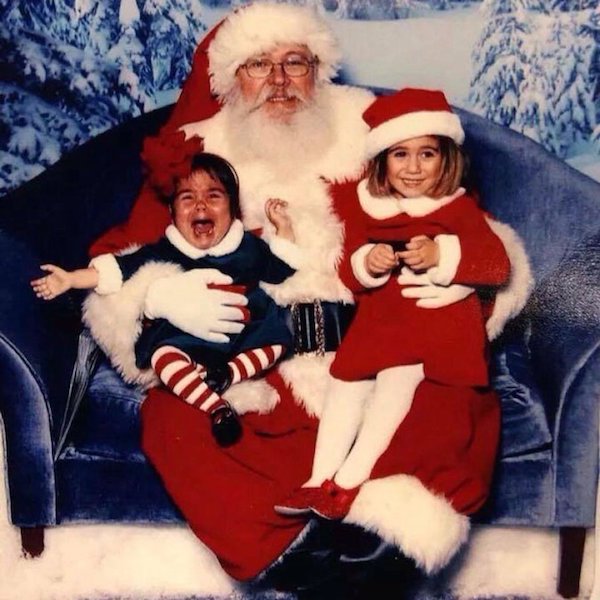 kids are crying santa