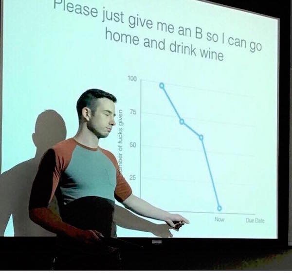 memes - funny presentation - Please just give me an B so I can go home and drink wine anber of fucks given Dube