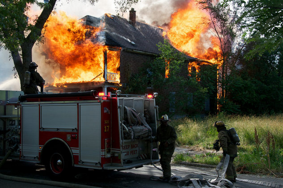 Most house fire deaths are caused by smoke inhalation. Stay low to the ground to avoid inhaling too much smoke.