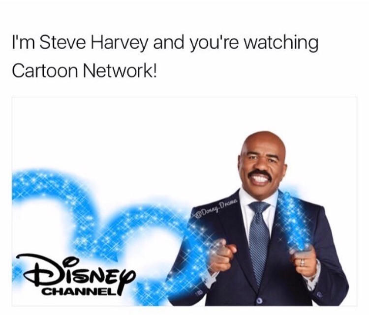 memes - you re watching disney channel meme - I'm Steve Harvey and you're watching Cartoon Network! Dony. Drama Disnel Isned Channel