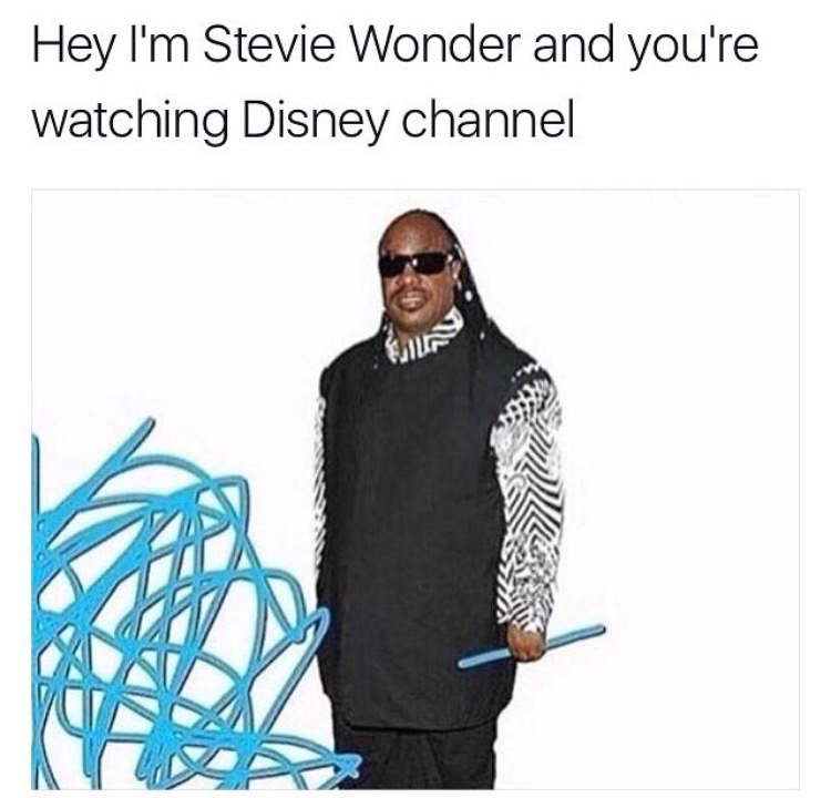 memes - your watching disney channel - Hey I'm Stevie Wonder and you're watching Disney channel Un