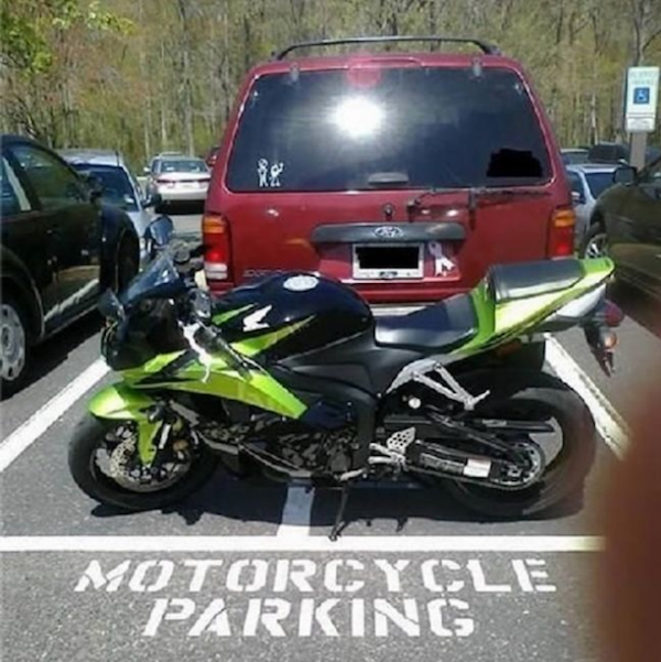 bad motorcycle parking - Motorcycle Parking