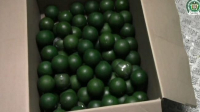 Colombian authorities seized over one ton of cocaine hidden inside fake, plastic limes among a shipment of 1,400 boxes of limes.