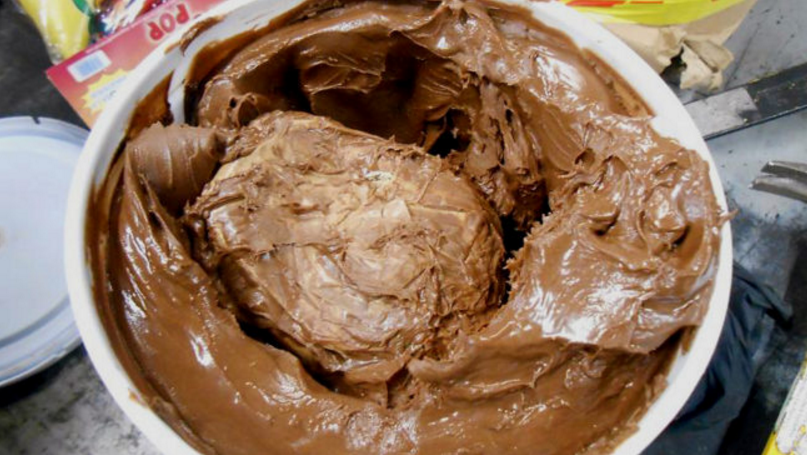 Cincinnati CBP officers discovered over two pounds of heroin inside a tub of chocolate icing.