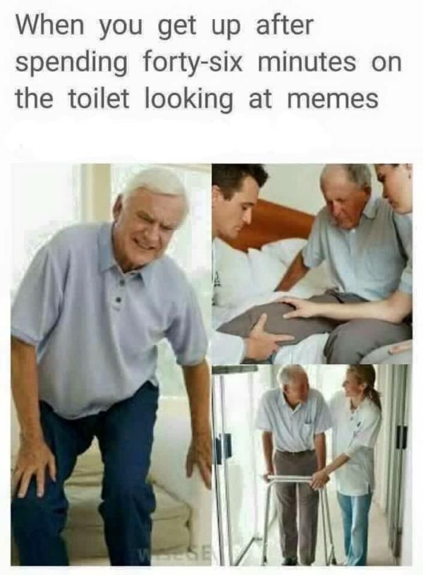 toilet looking at memes - When you get up after spending fortysix minutes on the toilet looking at memes