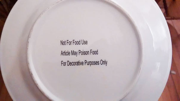 funny christmas plate - Not For Food Use Article May Poison Food For Decorative Purposes only