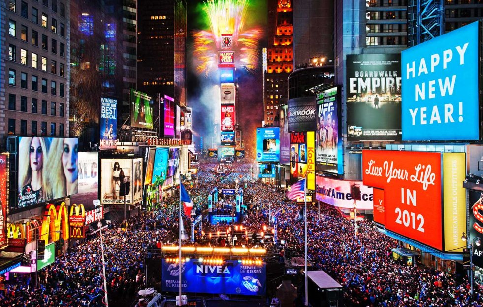 Each year, 1 million people gather in New York City’s Times Square to watch the ball drop.