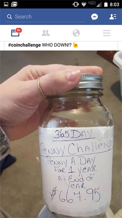 dumbest facebook posts 2017 - Q Search Who Down!? 365DAY Penny Challeng Penny A Day For 1 Year At End of .95