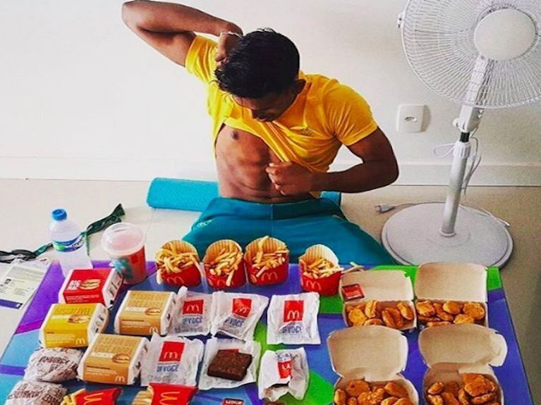 At the 2016 Olympics athletes ate for free at a McDonald's restaurant. They ordered so much food the lines extended out the door. They had to cap each order at $20.