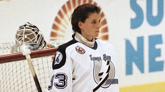 The Tampa Bay Lightning signed female goalie Manon Rheaume in 1992. She played in a pair of preseason games for Tampa Bay but didn't make the regular season roster. She was the first woman to take part in a major pro sports game though, even though they didn't count.