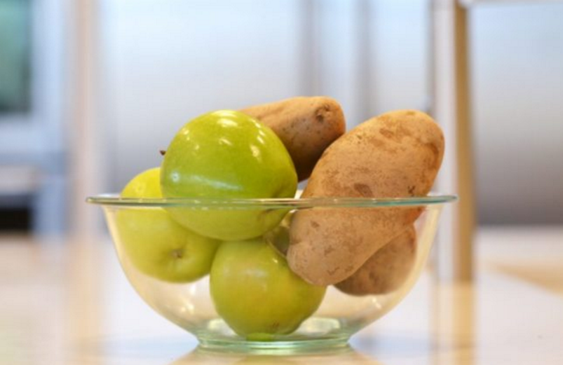 Store your potatoes with apples to keep them from sprouting.