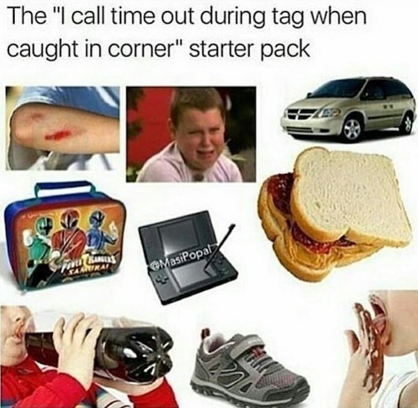 kid starter pack meme - The "I call time out during tag when caught in corner" starter pack Masipopal