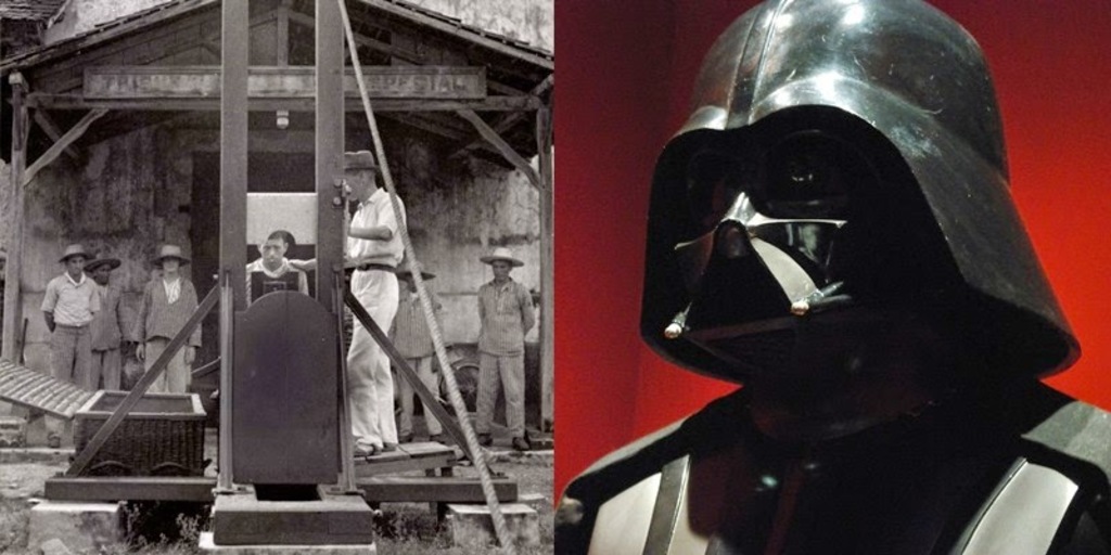 France was still executing people by guillotine when Star Wars came out. Star Wars premiered in theaters in May 1977. The last execution by guillotine took place September 10th of the same year.