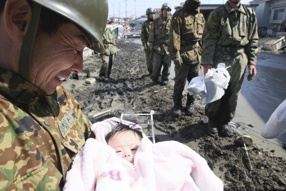 A 4-month-old Japanese infant.
The earthquake and tsunami that hit the coast of Japan in 2011 proved to be the biggest natural disaster in the country’s history. While the rescue teams were looking for survivors, they came across a pile of debris under which a healthy and unharmed infant was trapped. The baby was quickly rescued and reunited with his family.