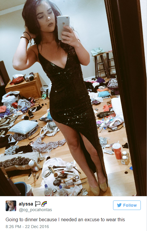 This Woman Tried to Post a Glamorous Selfie, but Twitter Couldn't Get Over Her Messy Room