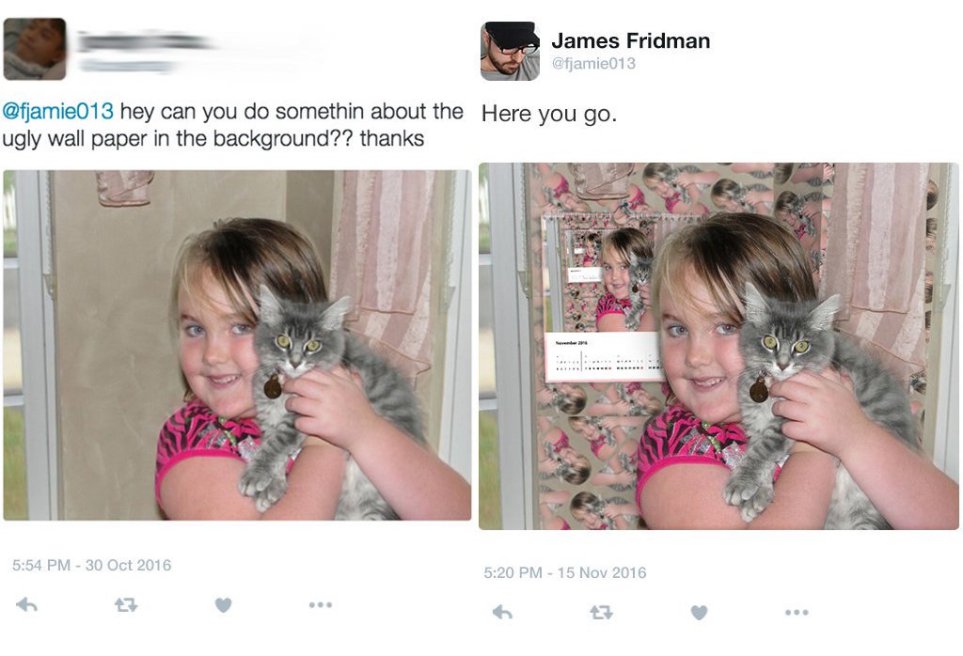 james fridman - James Fridman hey can you do somethin about the Here you go. ugly wall paper in the background?? thanks