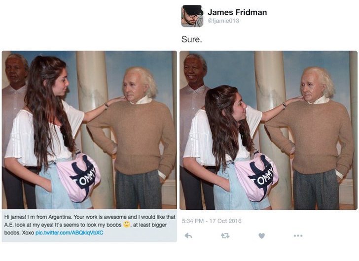 james fridman photoshop - James Fridman etjamie013 G Sure. Hi James! I m from Argentina. Your work is awesome and I would that A.E. look at my eyes! It's seems to look my boobs . at least bigger boobs. Xoxo pic.twitter.comABQkiqVbXC