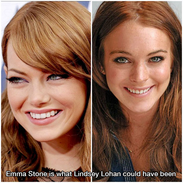 memes - lindsay lohan emma stone - Emma Stone is what Lindsey Lohan could have been
