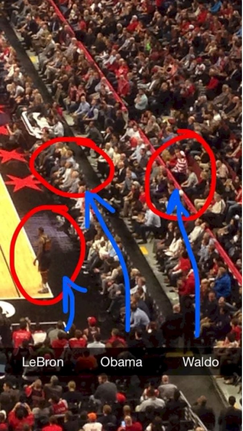 funny snapchat fan cam waldo - LeBron Obama Waldo