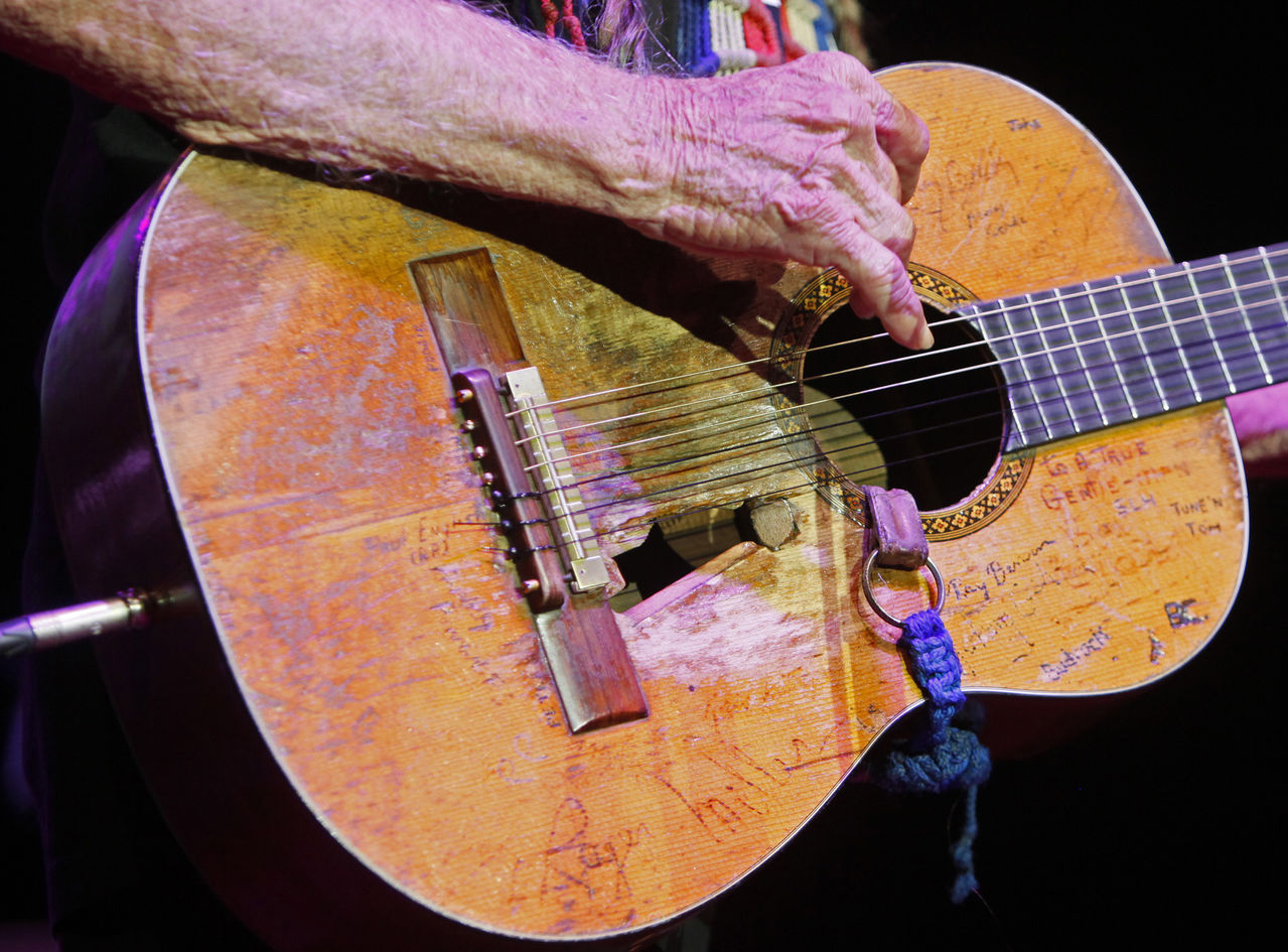 Willie Nelson’s guitar after 48 years of use