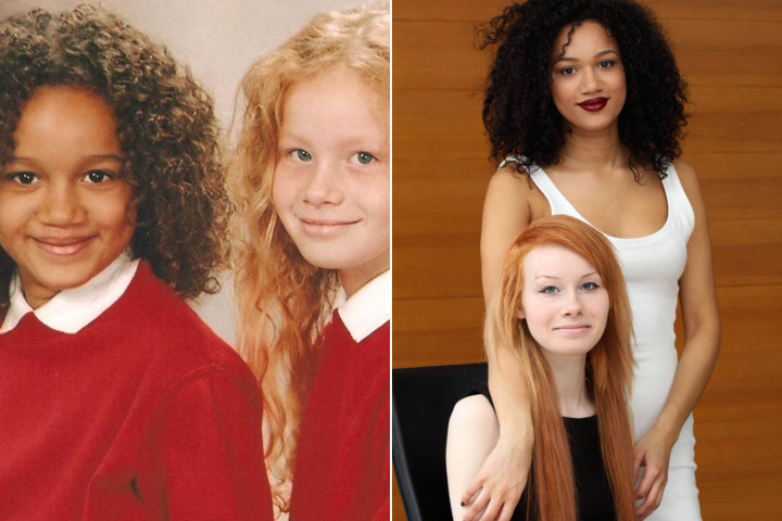 These two women are twins; biological sisters parented by white father and half-Jamaican mother.