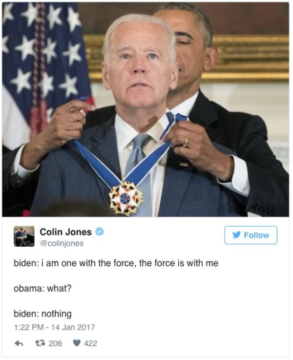Twitter responds to Obama surprising Biden with Medal of Freedom