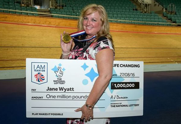 A lucky mom-of-three scooped up £1million ($1.5 million) after buying a last minute lottery ticket. Jane Wyatt, 49, purchased the ticket online for the Olympic-themed draw with just minutes to go before sales closed.

Jane, who has only ever previously won a few dollars, was one of 67 lucky players to bag a top prize for the draw, put on to celebrate Team GB's incredible medal haul in Rio. The part-time civil servant said she always believed she'd be rolling in it one day, and bought a ticket for the draw because she "felt lucky."