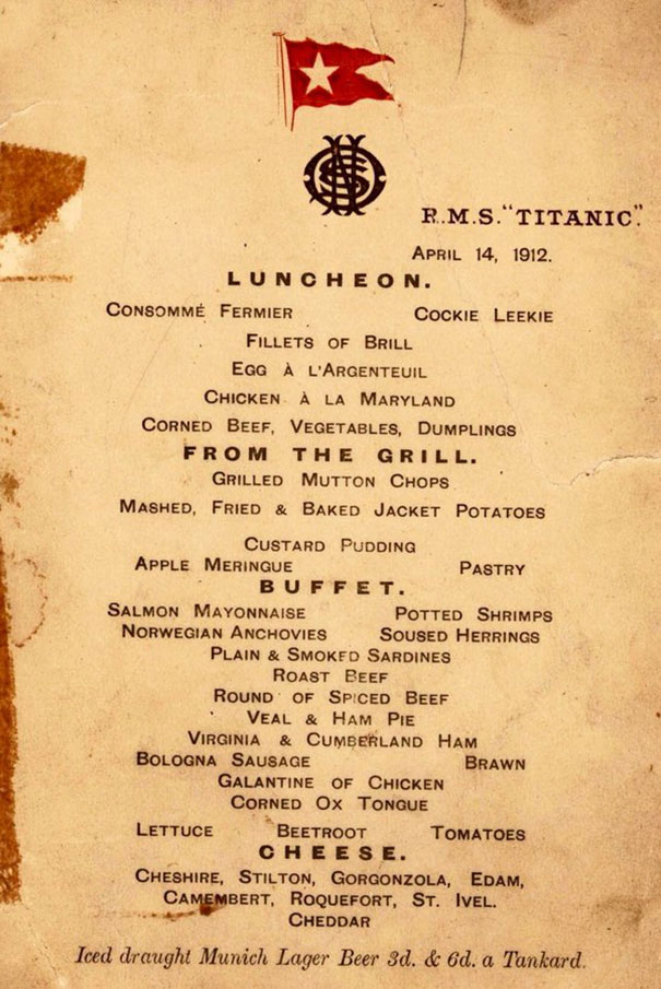 Here’s What Passengers Actually Ate on the Titanic