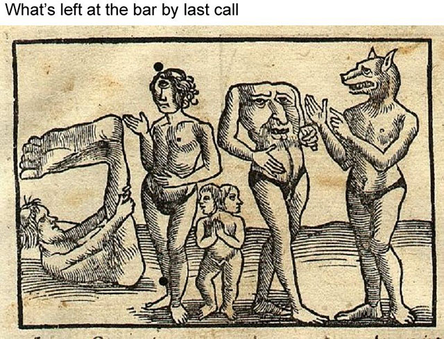monster middle ages - What's left at the bar by last call