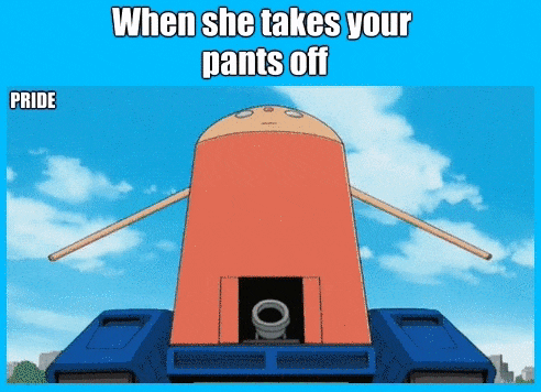 meme - she takes your pants off gif - When she takes your pants off Pride
