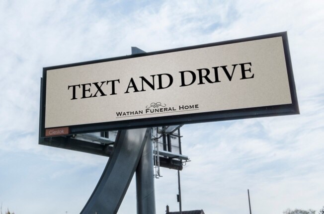 Billboard from Canadian funeral home