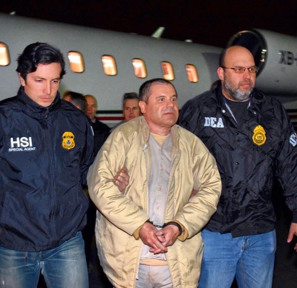 El Chapo as he arrives to the US